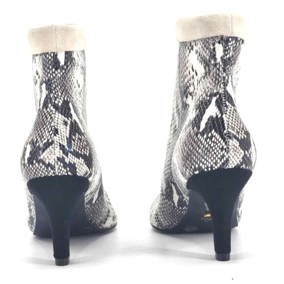New 42 Gold Ojai Cuff Ankle Boots Snakeskin Print Leather Booties Women Size 7.5 - Picture 8 of 9